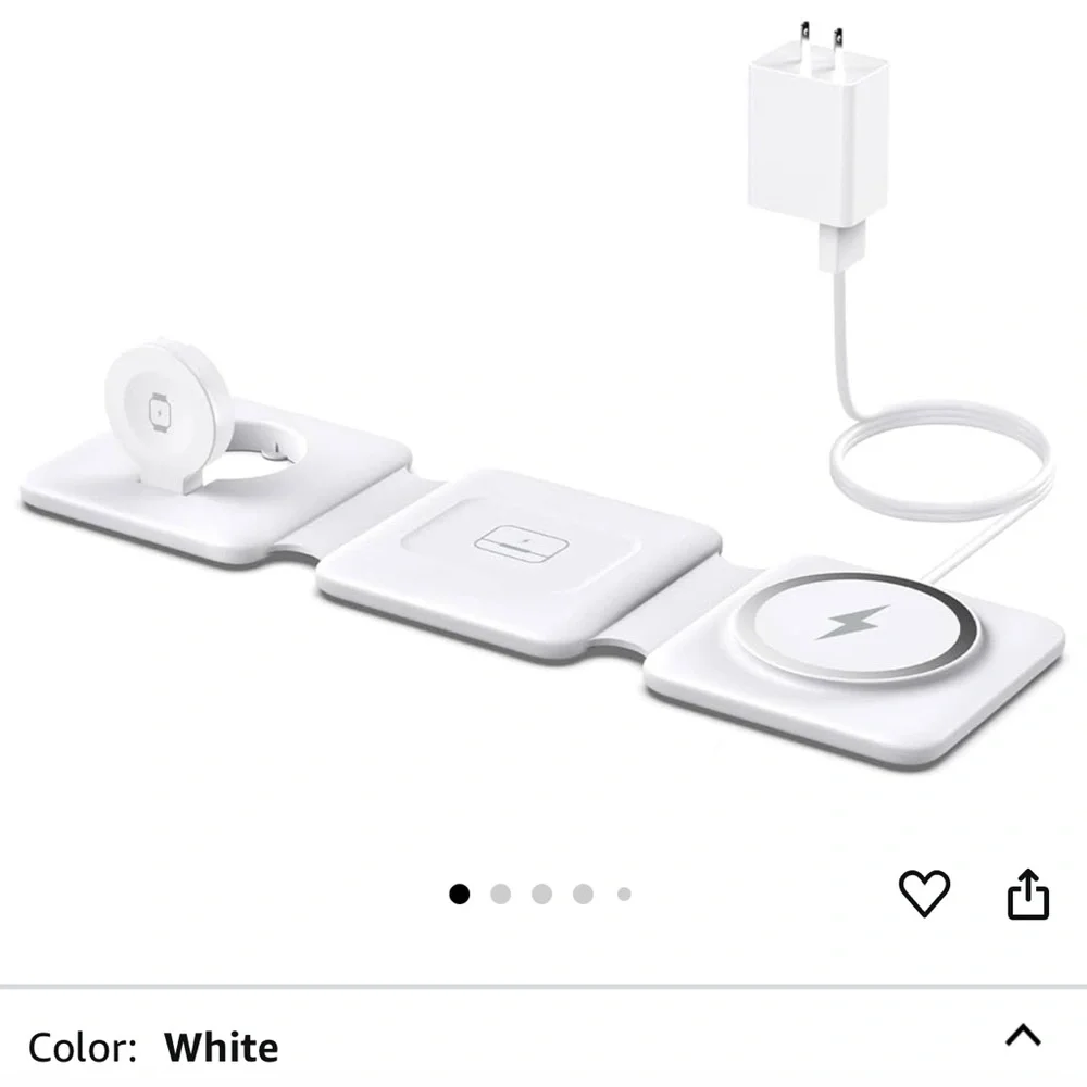 White Wireless Charging Station